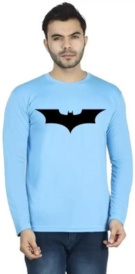LV CARE Printed Men Round Neck Blue T-Shirt