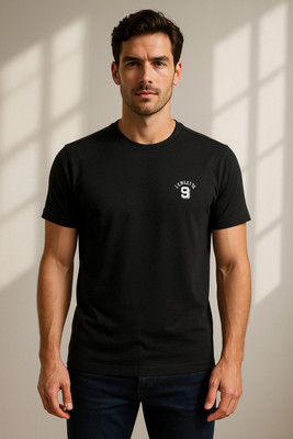 Sportz Fit Solid Men Round Neck Black T-Shirt