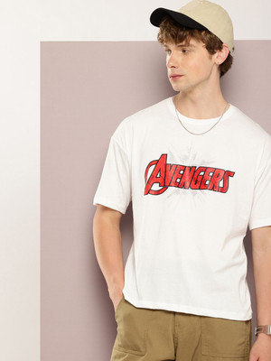 Kook N Keech Marvel Printed Men Round Neck White T-Shirt
