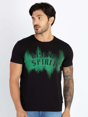Status Quo Printed, Typography Men Round Neck Black T-Shirt