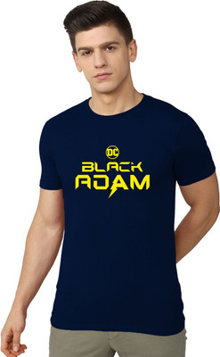 RULEDBYSUN Printed Men Round Neck Navy Blue T-Shirt