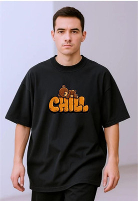 MIT Bharat Printed Men Round Neck Black T-Shirt