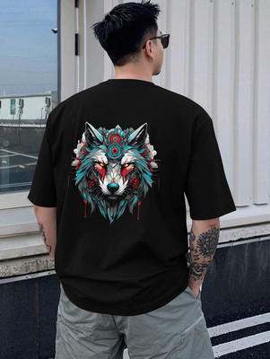 DD Dark Drive Printed Men Round Neck Black T-Shirt