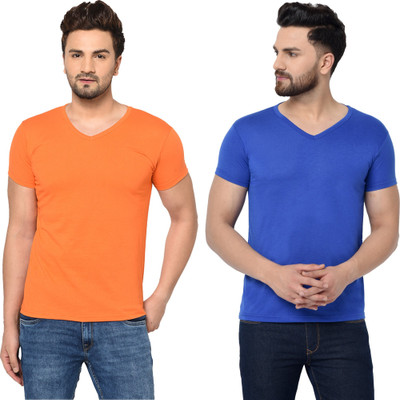 Adorbs Trend Solid Men V Neck Multicolor T-Shirt