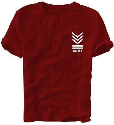 Dineshfeshion Typography, Graphic Print Men Round Neck Red T-Shirt