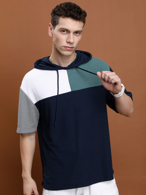 HIGHLANDER Solid Men Hooded Neck Multicolor T-Shirt
