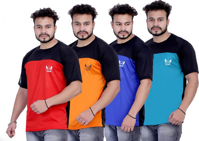 SYM Solid Men Round Neck Multicolor T-Shirt