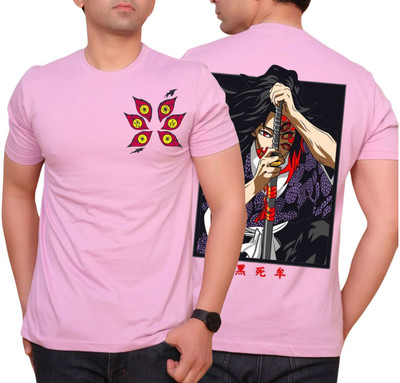 Inferno Printed Men Round Neck Pink T-Shirt