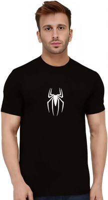 B S Trendy Collection Printed Men Round Neck Reversible Black T-Shirt