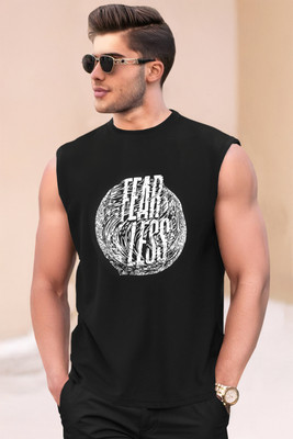 TRIPR Printed Men Round Neck Black T-Shirt