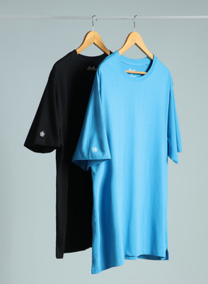 Cult Solid Men Round Neck Blue T-Shirt