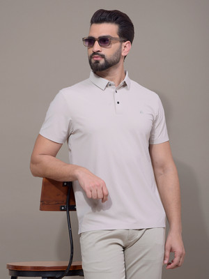 CRIMSOUNE CLUB Solid Men Polo Neck Brown T-Shirt