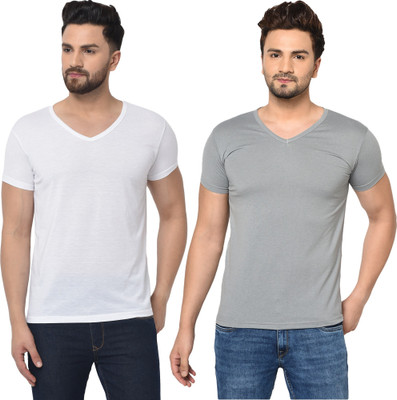 Adorbs Trend Solid Men V Neck Multicolor T-Shirt