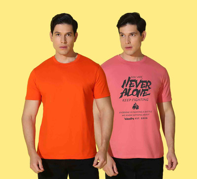 WOOSTRO Typography, Solid Men Round Neck Multicolor T-Shirt