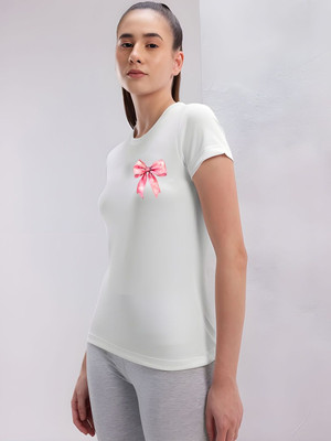 SZN Graphic Print Women Round Neck White T-Shirt