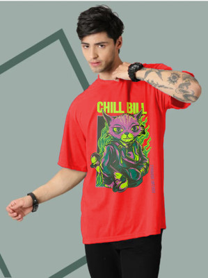 etsun Printed Men Round Neck Red T-Shirt