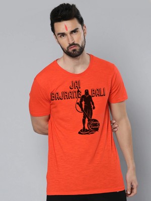 Young trendz Printed Men Round Neck Orange T-Shirt