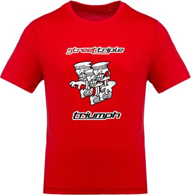 FastB Printed Men Round Neck Red T-Shirt
