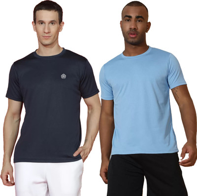 Adorbs Trend Solid Men Round Neck Dark Blue, Blue T-Shirt