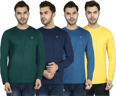 INDIZO Solid Men Round Neck Multicolor T-Shirt