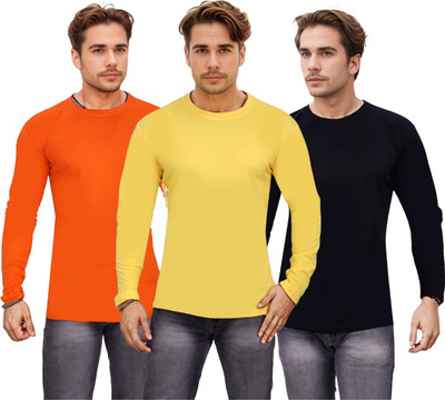 SM SHAYAM CREATION Solid Men Round Neck Multicolor T-Shirt