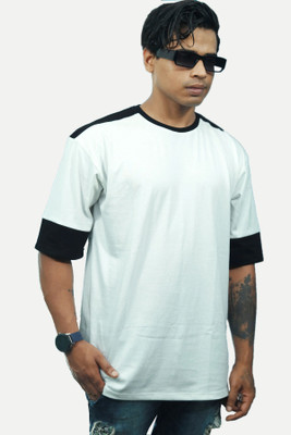 Ajworld Solid Men Round Neck White T-Shirt