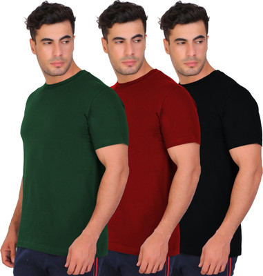 Fashion Foreplus Solid Men Round Neck Multicolor T-Shirt