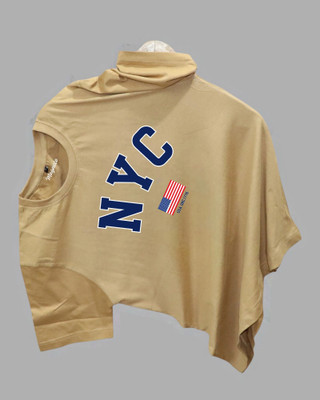 DRIPTHREAD Printed Men Round Neck Beige T-Shirt