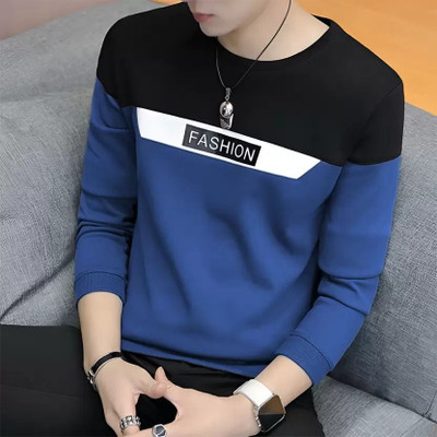 Clickwell Trend Solid Men Round Neck Silver T-Shirt