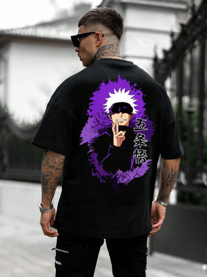NQF Graphic Print Men Round Neck Black T-Shirt