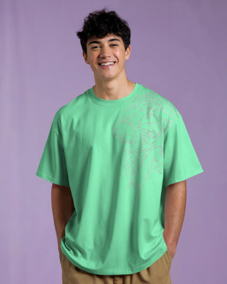 silver moon clothing Solid Men Round Neck Light Green T-Shirt