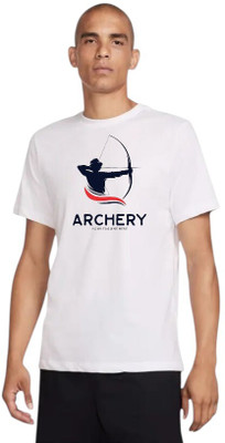 Attirea Printed Men Round Neck White T-Shirt