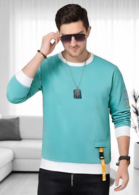 FAOES Printed Men Round Neck Green T-Shirt