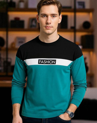 TrendShaper Printed Men Round Neck Green T-Shirt