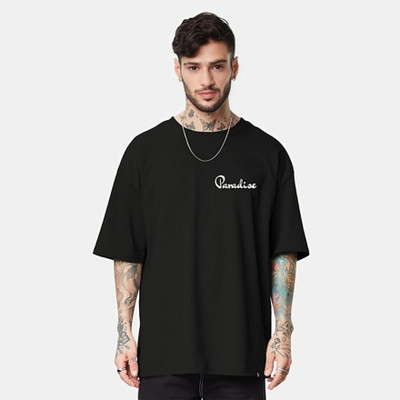 CLOFLIX Printed Men Round Neck Black T-Shirt