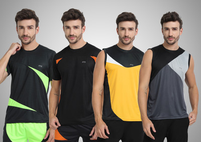 FTX Colorblock Men Round Neck Multicolor T-Shirt