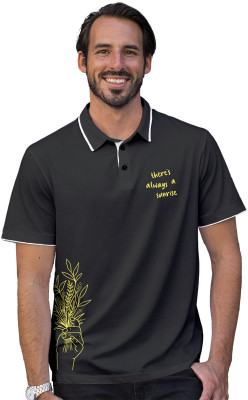 Fighterhero Printed Men Polo Neck Grey T-Shirt