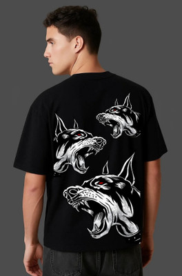 Dripghost Solid Men Round Neck Black T-Shirt