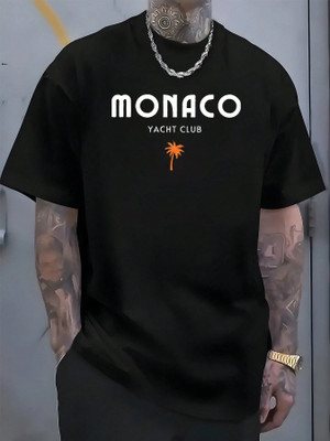 Relva Printed Men Round Neck Black T-Shirt