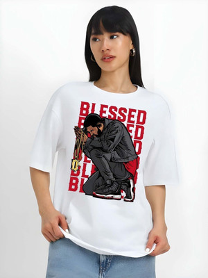 SZN Graphic Print Women Round Neck White T-Shirt