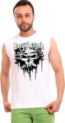 BeFaltu Printed Men Round Neck White T-Shirt