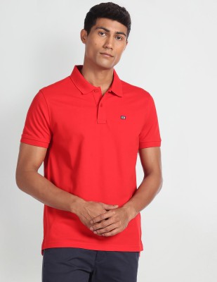 Arrow Sport Solid Men Polo Neck Red T-Shirt