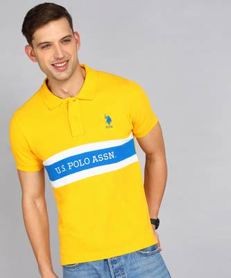 U.S. POLO ASSN. Printed Men Polo Neck Multicolor T-Shirt