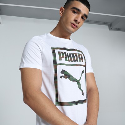 PUMA Printed Men Crew Neck White T-Shirt