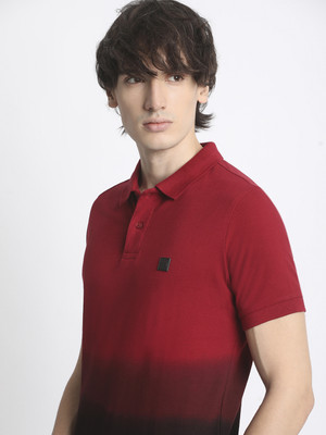 THE BEAR HOUSE Printed Men Polo Neck Black, Red T-Shirt