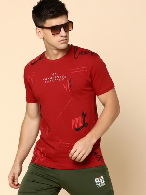 V-MART Typography Men Round Neck Red T-Shirt