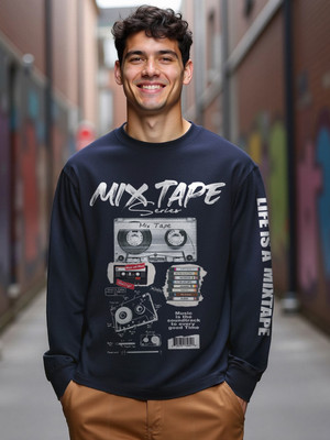 BEWAKOOF Graphic Print Men Round Neck Blue T-Shirt