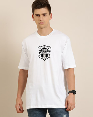 FASHNET FASHION Printed Men Round Neck White T-Shirt