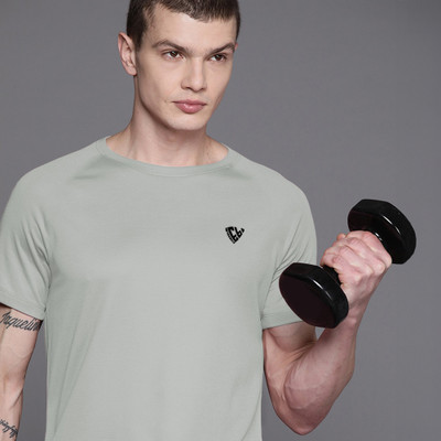 EyeBogler Solid Men Round Neck Grey T-Shirt
