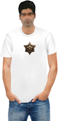 XMAN TEXTILES Graphic Print, Solid Men Round Neck White T-Shirt